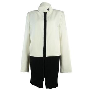 Calvin Klein Women's Wool Blend Knit Zip Coat (M, Birch)